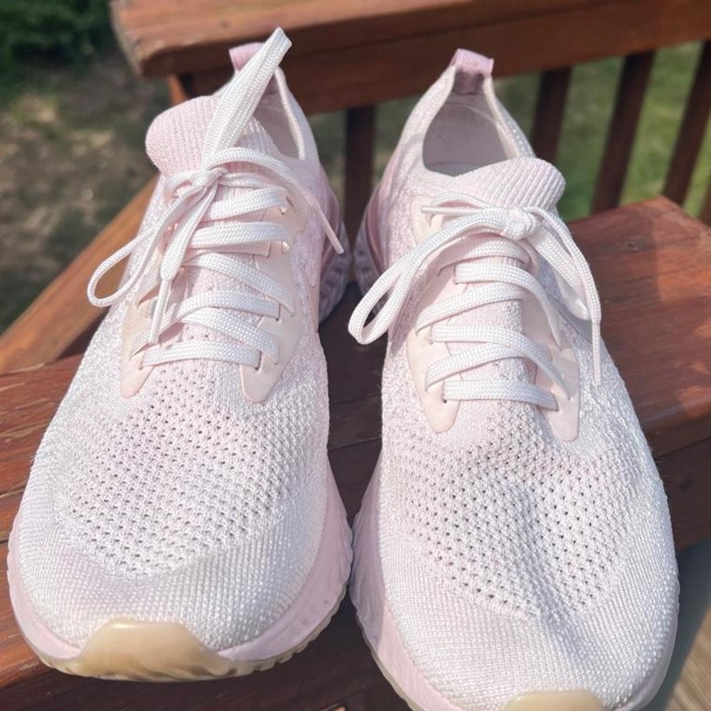 Nike Womens Epic React Flyknit Rust Pink Running Shoes AQ0070-600 US 9.5